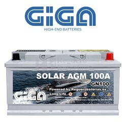 Bater�a Solar 12V 100 Amperios Nautica | Servicio y Arranque GIGA GN100-AGM S